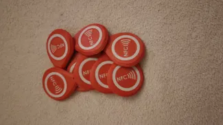 Emergency NFC keychain with blood type