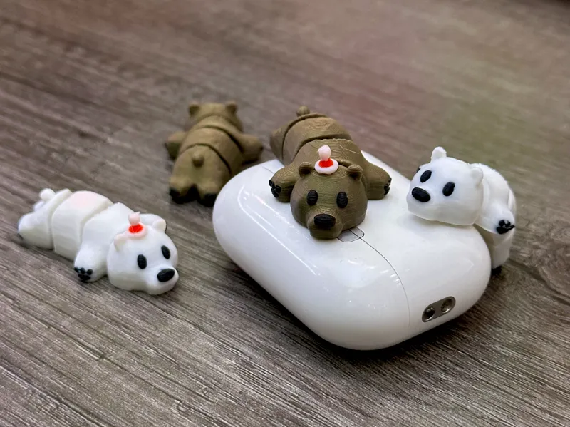 Flexi Bear Collection Articulated + Christmas Hat