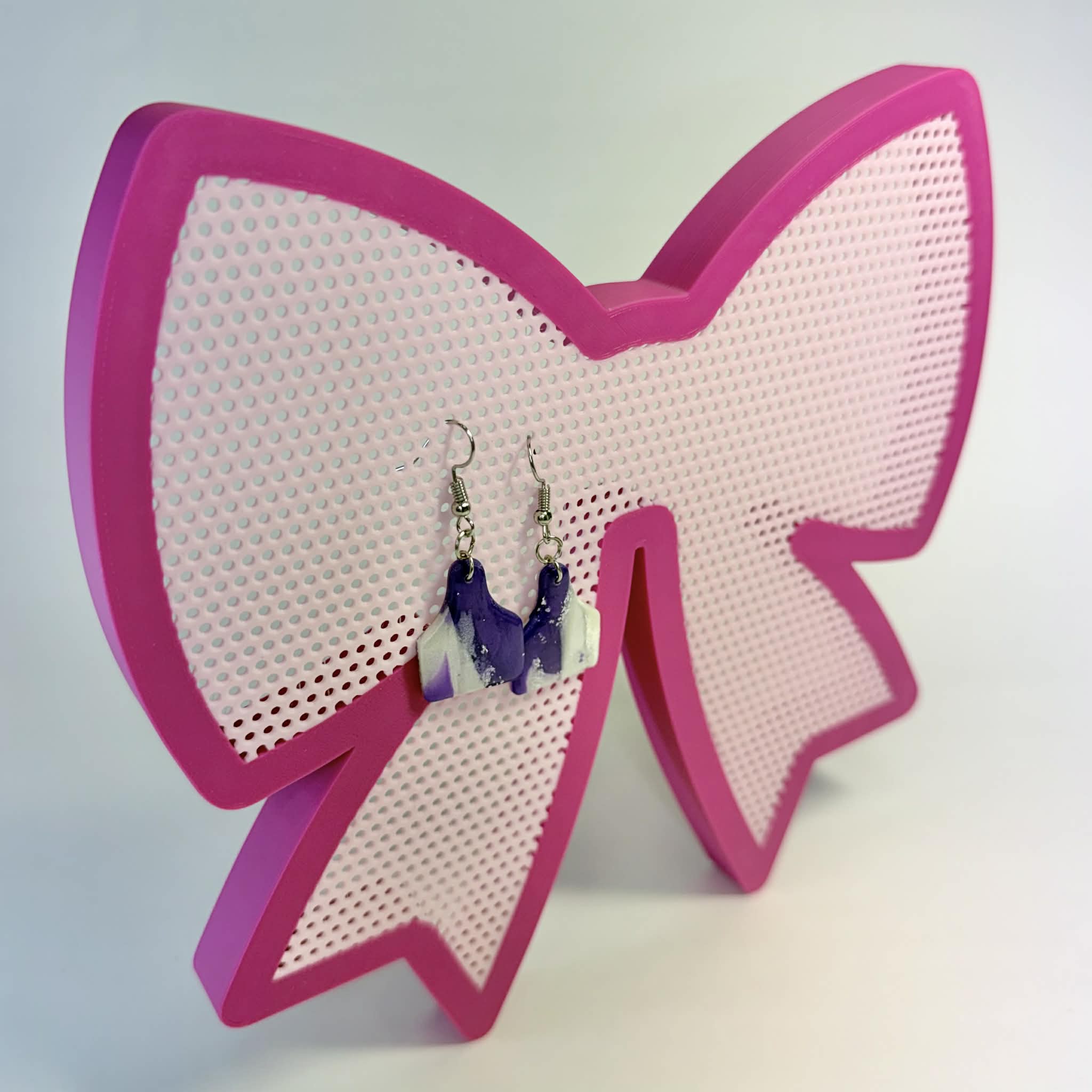 Wall Mounted Bow Earring Holder | Cute Room Decor view 3