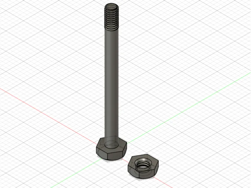Hex head M3 Screw and 2 mm hex nut
