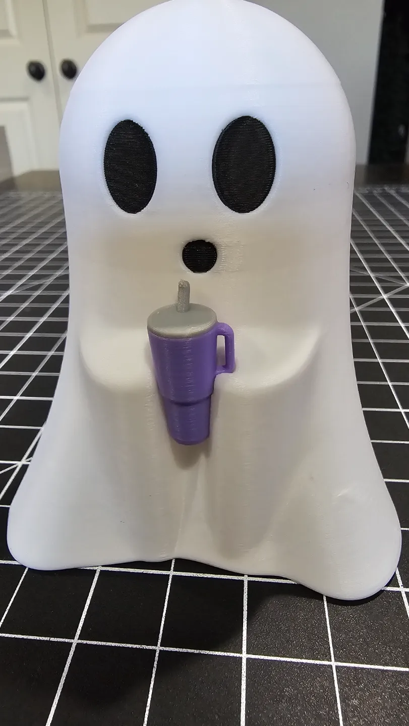 Cute Ghost with Stanley style Tumbler view 4