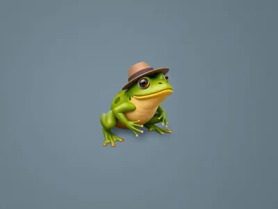 Frog with a hat