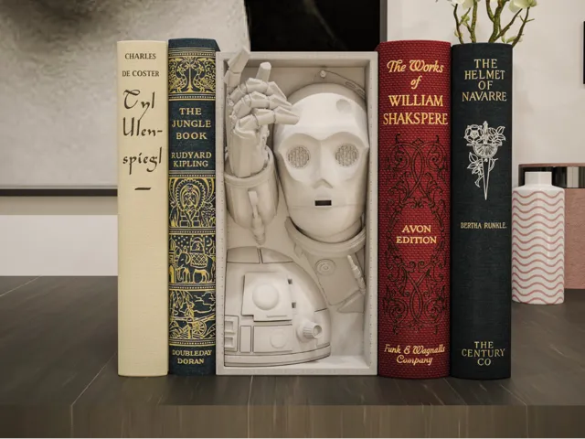 R2D2 and C3P0 Book nook and Wall mount