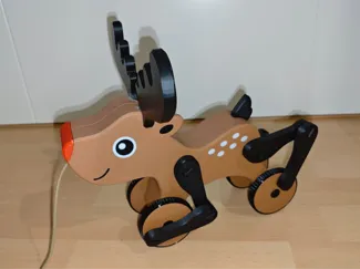 Reindeer Pull Toy with Moving Legs