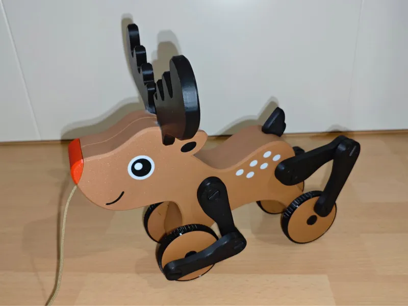 Reindeer Pull Toy with Moving Legs