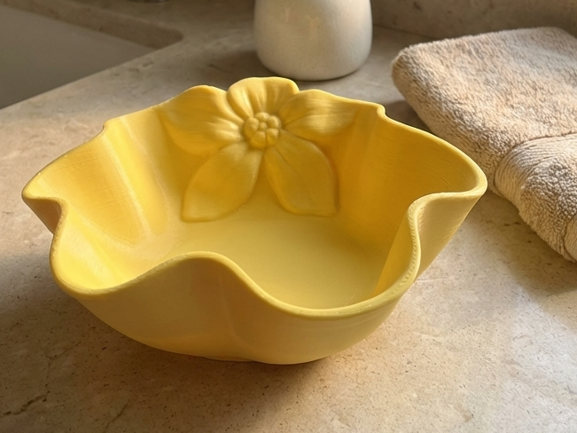Modern Floral Organizer Bowl No Support Decor