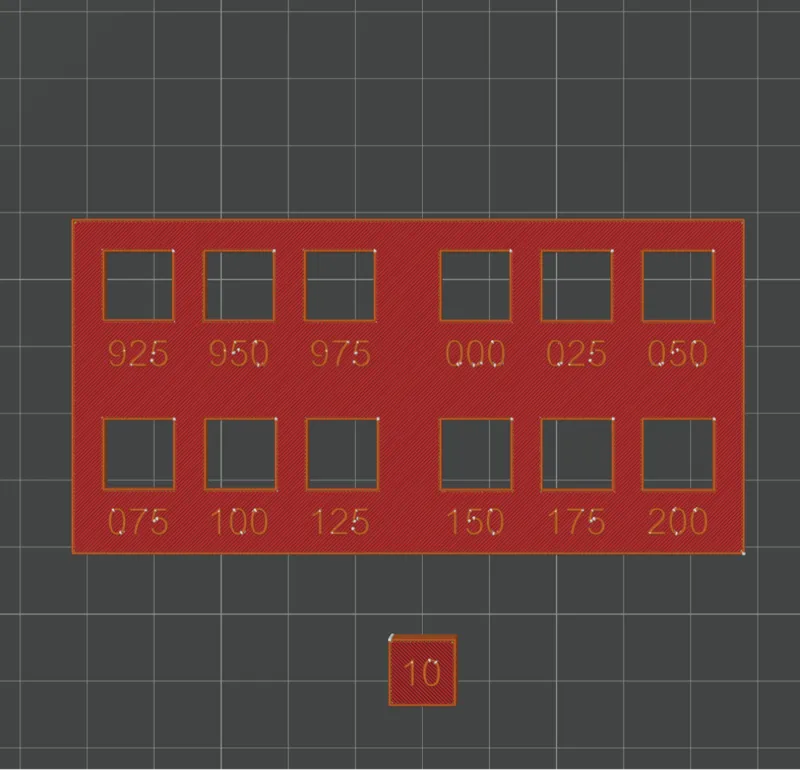 Precision test 10mm 0,025mm step