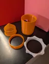 0.2mm layer, 4 walls, 20% infill; PETG; TPU for seals