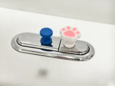 Modular toilet press button, prevents long nail splitting after manicure