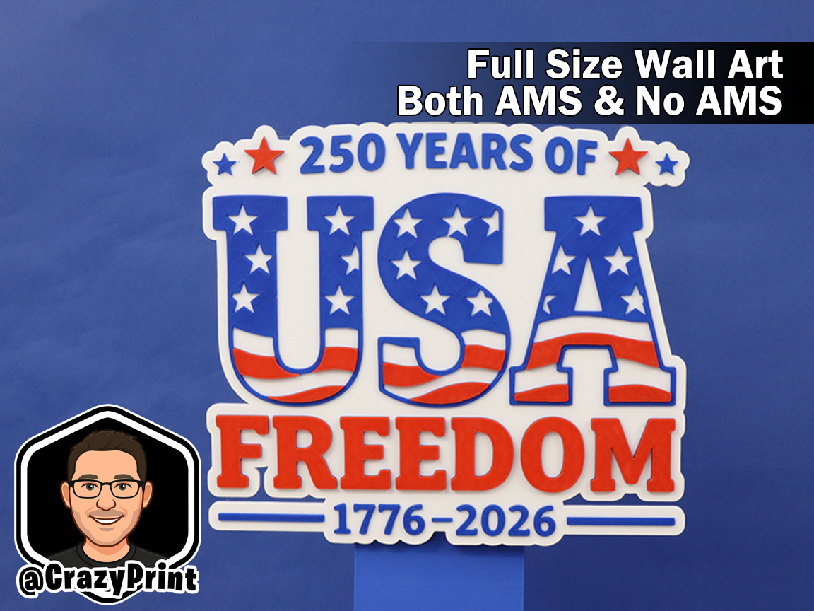 250 USA Freedom Flag Wall Art / Sign - No AMS