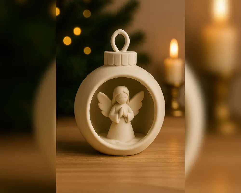 Heavenly Light — Angel Christmas Ornament Bauble - Free 3D Print Model ...