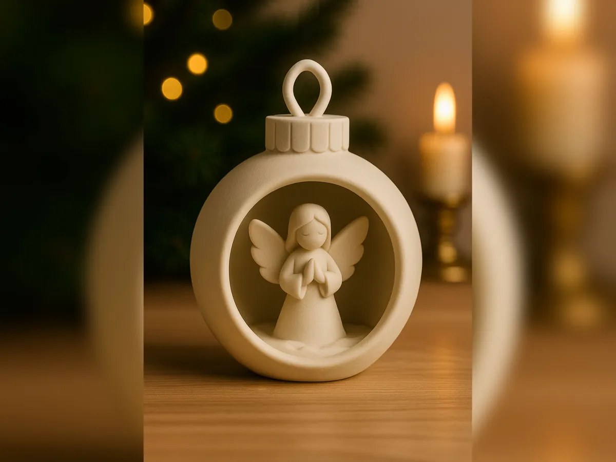 Heavenly Light — Angel Christmas Ornament Bauble - Free 3D Print Model ...