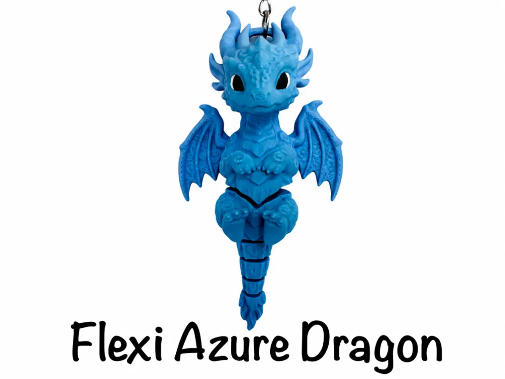 Llavero: Flexi Azure Dragon Keychain - Flexi Tail. Referencia del modelo original.