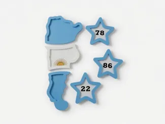TABLA PICADA MAPA ARGENTINA CON TRES ESTRELLAS