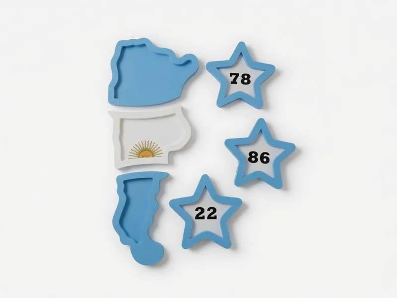 TABLA PICADA MAPA ARGENTINA CON TRES ESTRELLAS