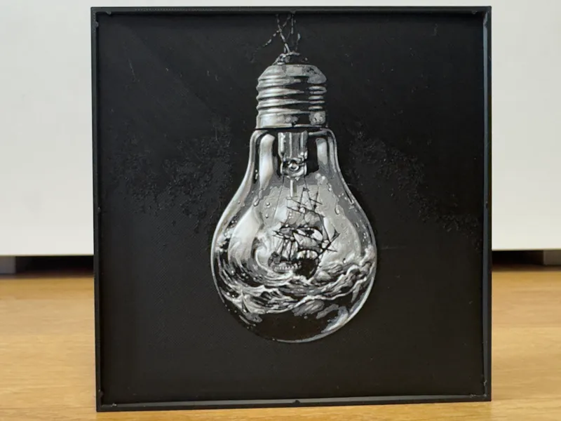 Starry Sea in a Lightbulb - Wall Art HueForge