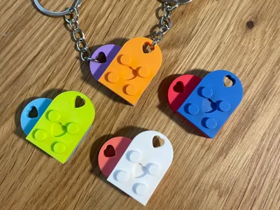Heart Brick Keychain