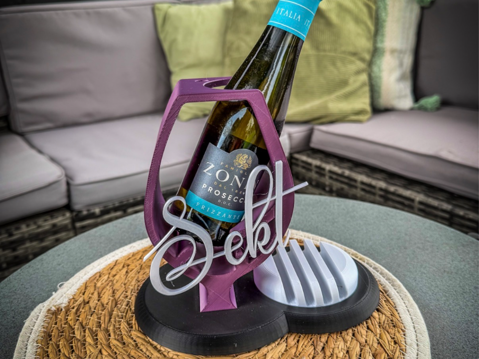 SEKT Prosecco Halter Flasche Deko Fun Party