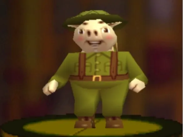 Hogs of War - Green pig with grenade