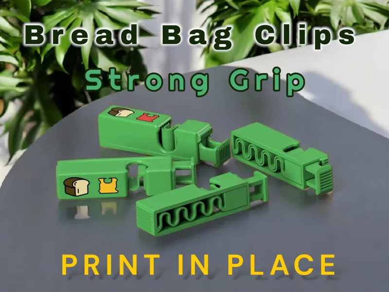 PRINT IN PLACE Strong Bread Bag Clips
