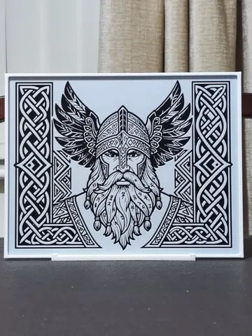 Cuadro decorativo en 3D: Viking Line Art - 2 Color HueForge — vista de referencia 2