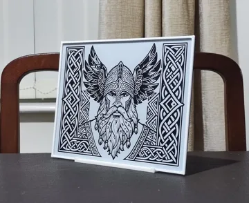 Cuadro decorativo en 3D: Viking Line Art - 2 Color HueForge — vista de referencia 3