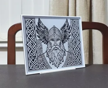 Cuadro decorativo en 3D: Viking Line Art - 2 Color HueForge — vista de referencia 5
