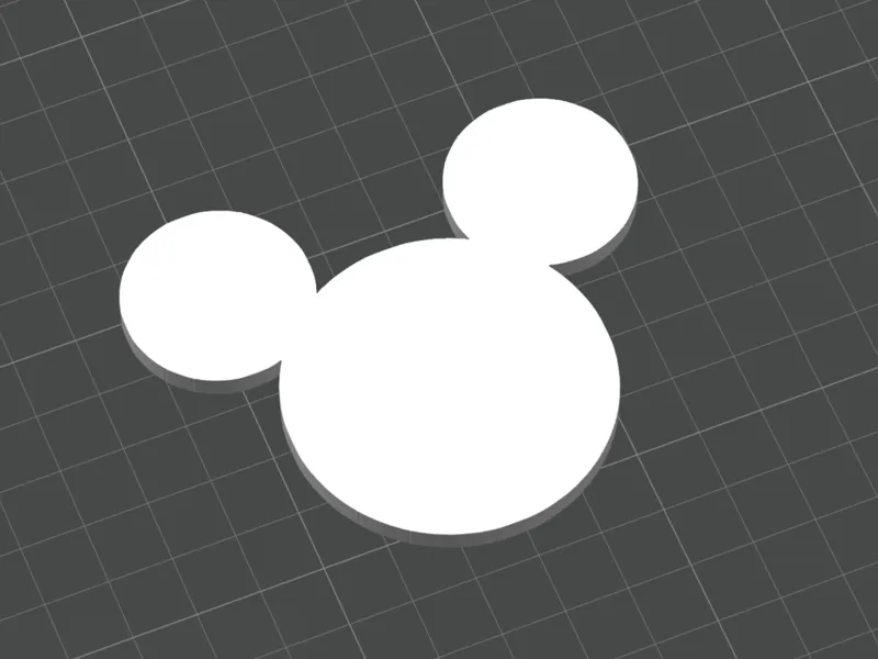 Walt Disney Mickey Mouse Logo - 3D Printed