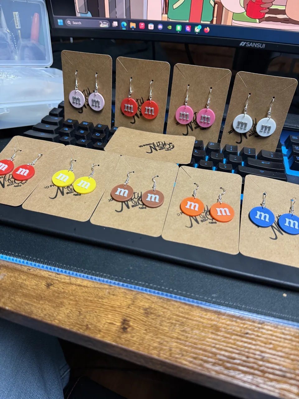 M&M earrings view 2
