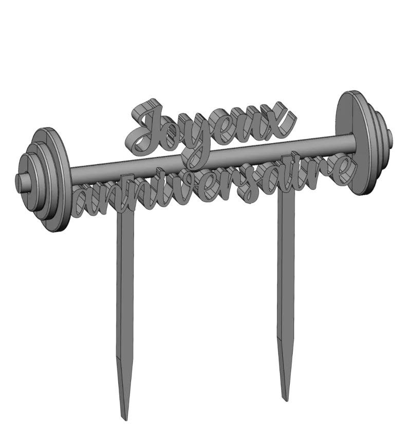 Cake topper musculation joyeux anniversaire