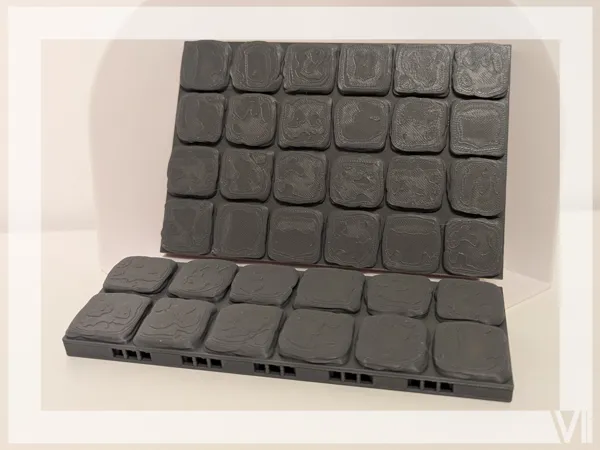 Tuiles de donjon en pierre — décor modulaire JDR