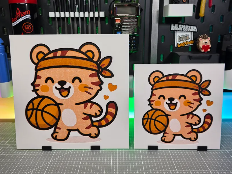 Cute Tiger Basketball - Hueforge - 4 Colors