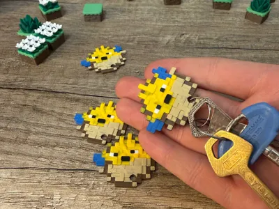 Minecraft inspired: Puffer fish KeyChain AMS Edit