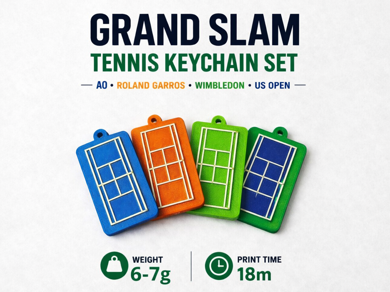 Grand Slams Tennis Keychain