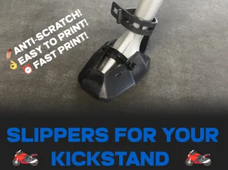 Motorcycle kickstand slippers (anti-scratch puck)