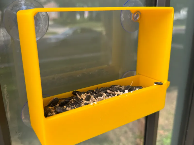 Window Bird Feeder with Removable Tray