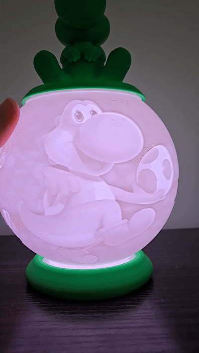 Yoshi Globe Lithophane Lamp (Super Mario Bros) 