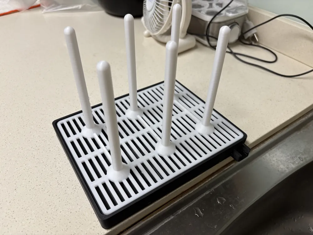 Six-Slot Bottle Drying Rack V2 - Free 3D Print Model - MakerWorld