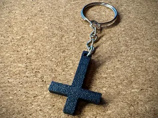 Inverted Cross keychain
