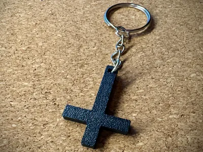 Inverted Cross keychain