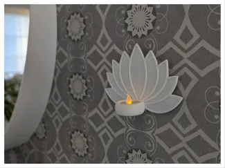 Lotus wall LED candle holder