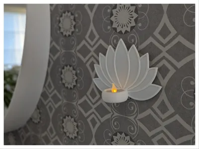 Lotus wall LED candle holder