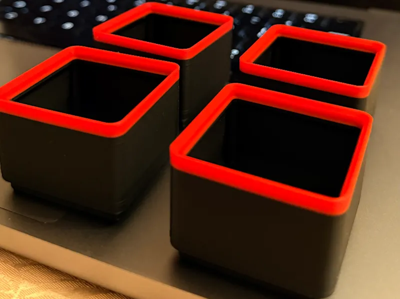 Gridfinity 1x1x2 Black and Red bins