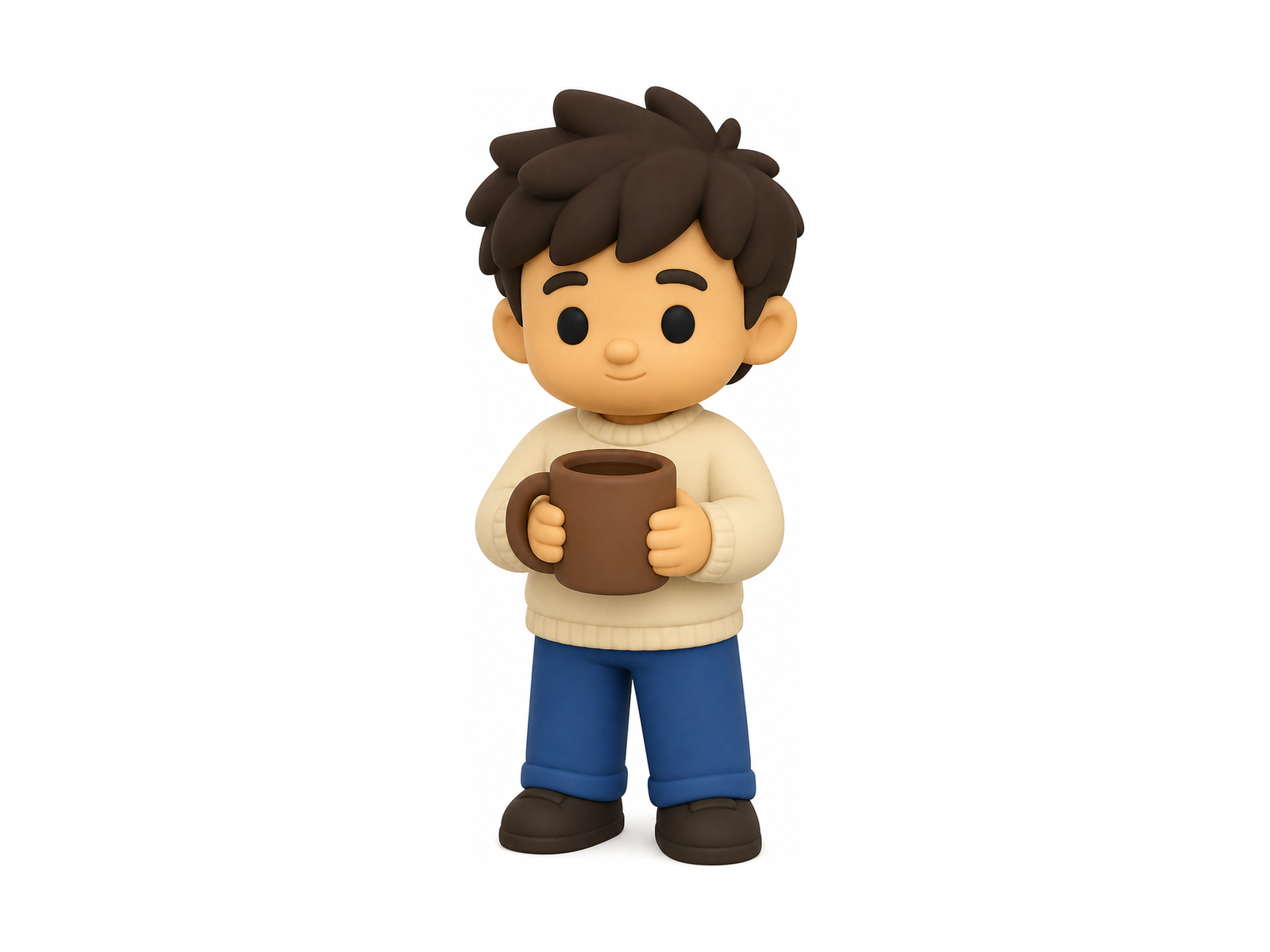 Coffee Lover Mini Figure - Cute Desk Collectible