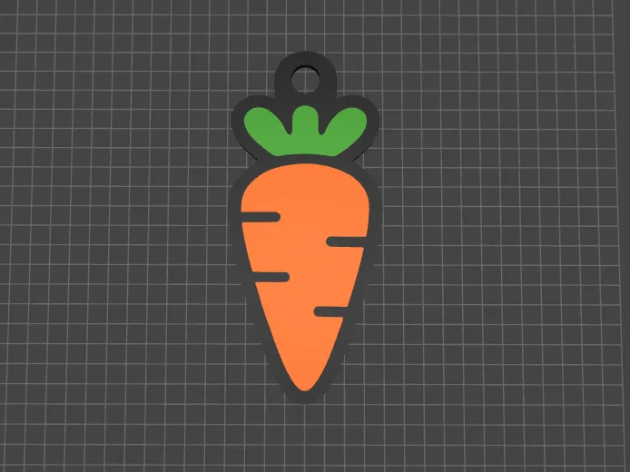 Cartoon Carrot Keychain – 3D Printable Model