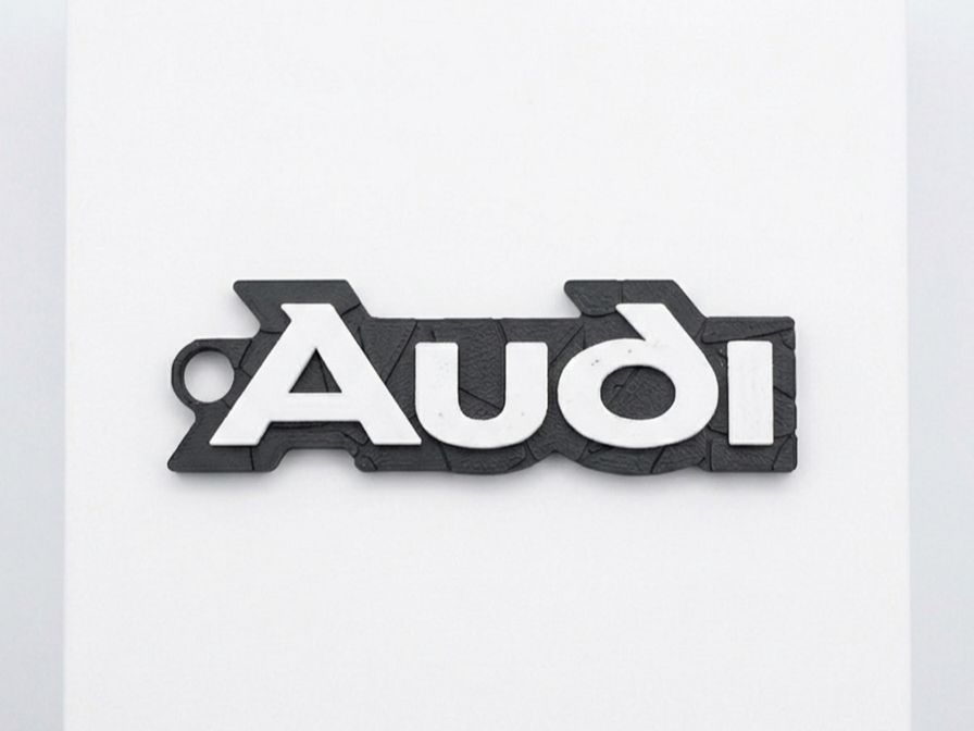 Keychain with Audi logo – Tortoiseshell pattern