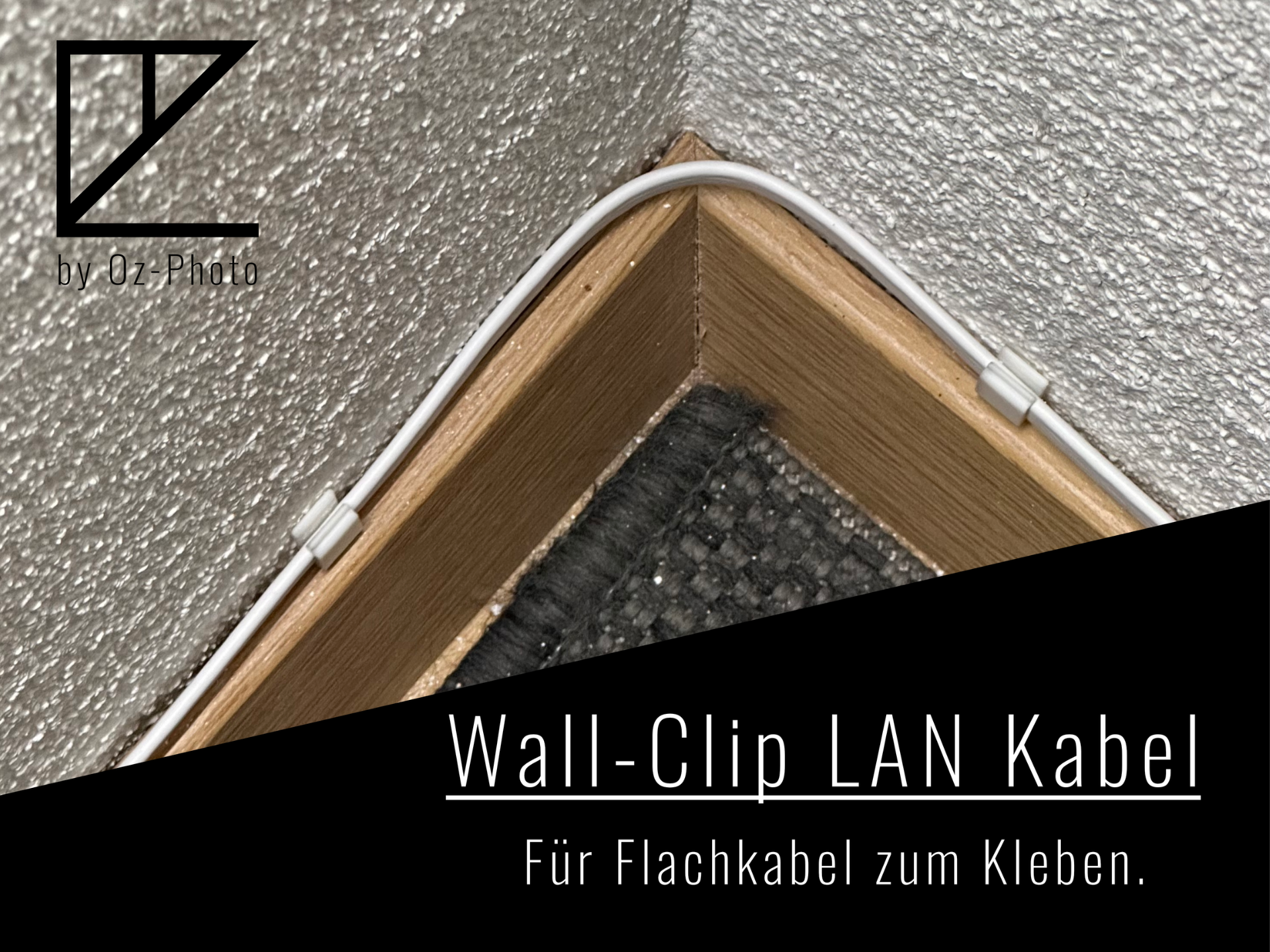 Wandclip für flaches LAN Kabel - zum kleben