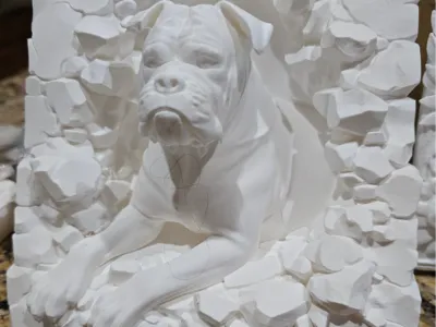 BullDog Pop Out Art 3D