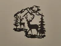 Déco murale rennes sur montagnes — photo 2