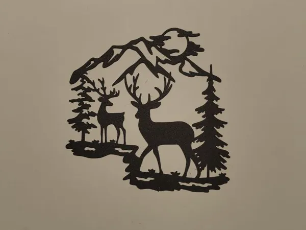 Déco murale rennes sur montagnes